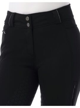 Pantalón Softshell Equithème “Kitzbuhl” con Culera de Silicona Mujer Negro