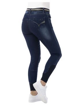 Jean Equithème “Texas” con Culera de Silicona Mujer Azul Denim