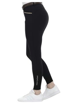 Pantalón Equithème “Gizel”, Culera de Silicona Mujer Negro