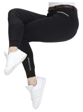 Pantalón Equithème “Gizel”, Culera de Silicona Mujer Negro