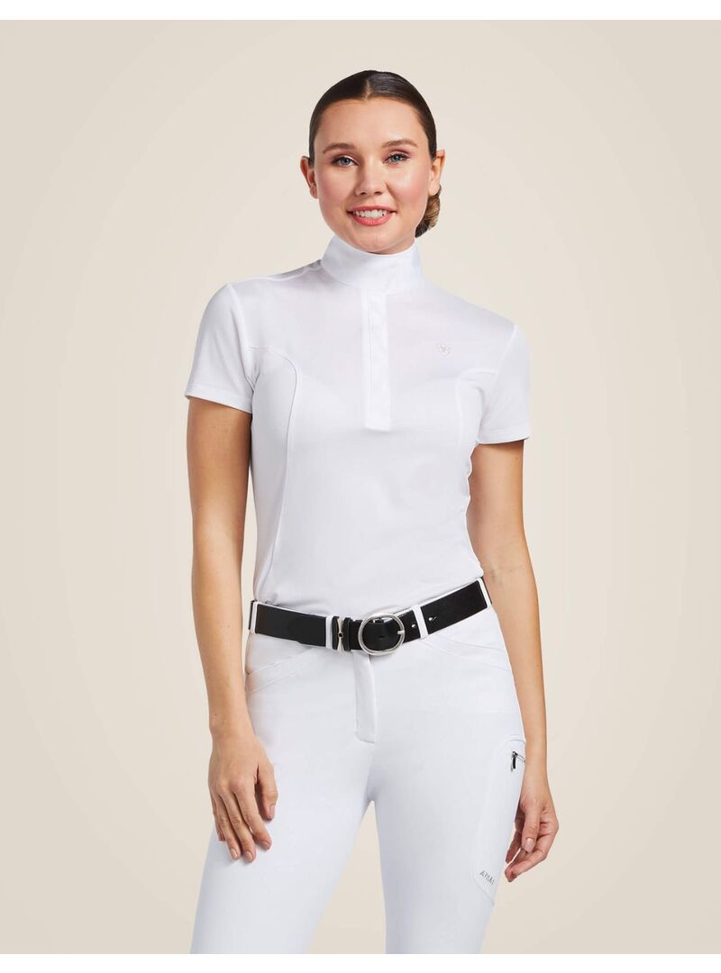 Polo Concurso Aptos Manga Corta Mujer Ariat Blanco