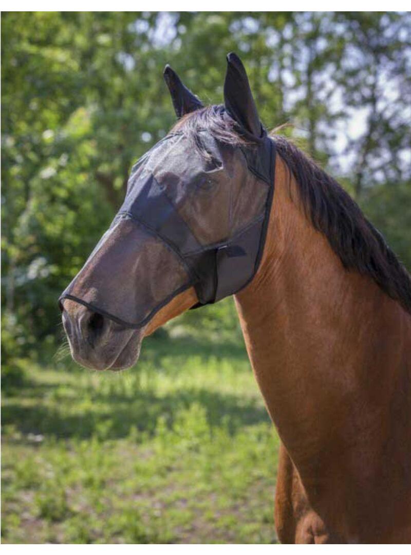 Máscara Antimoscas Comfort Equitheme-Negro