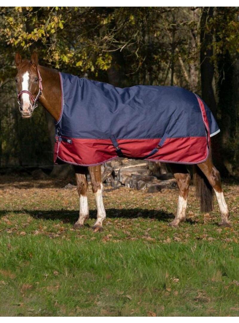 Manta de exterior Equithème 0gr Tyrex 1200D Marino/Burdeos