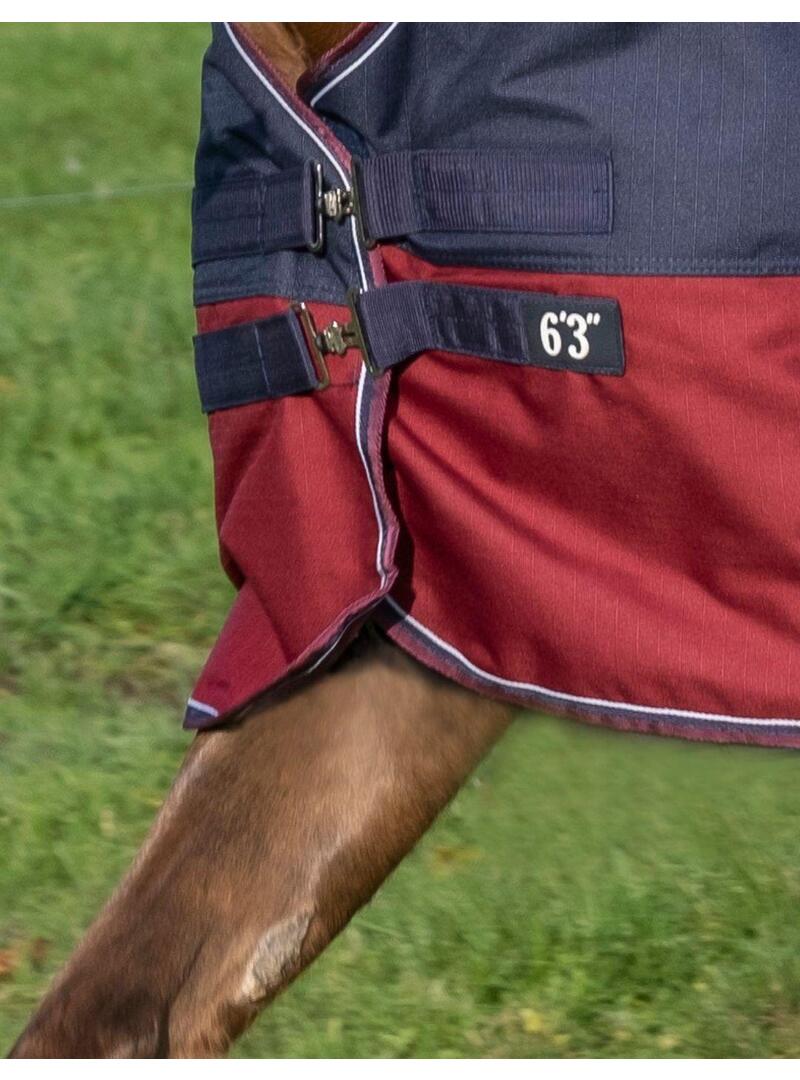 Manta de exterior Equithème 0gr Tyrex 1200D Marino/Burdeos