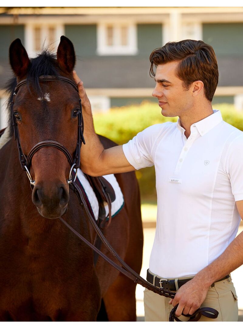 Polo concurso Ariat Tek manga corta hombre Blanco