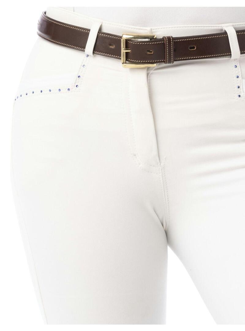 Pantalón Equithème “Safir” Mujer Blanco/Azul