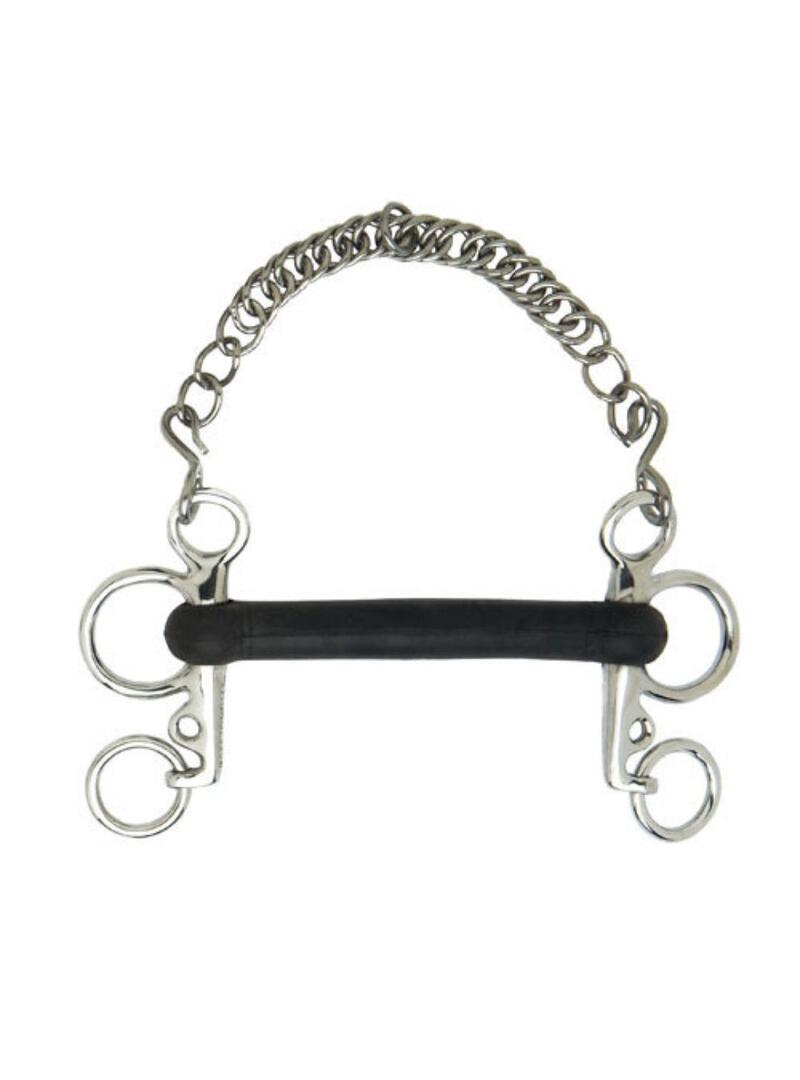 Bocado Sefton Pelham recto goma blanda corto