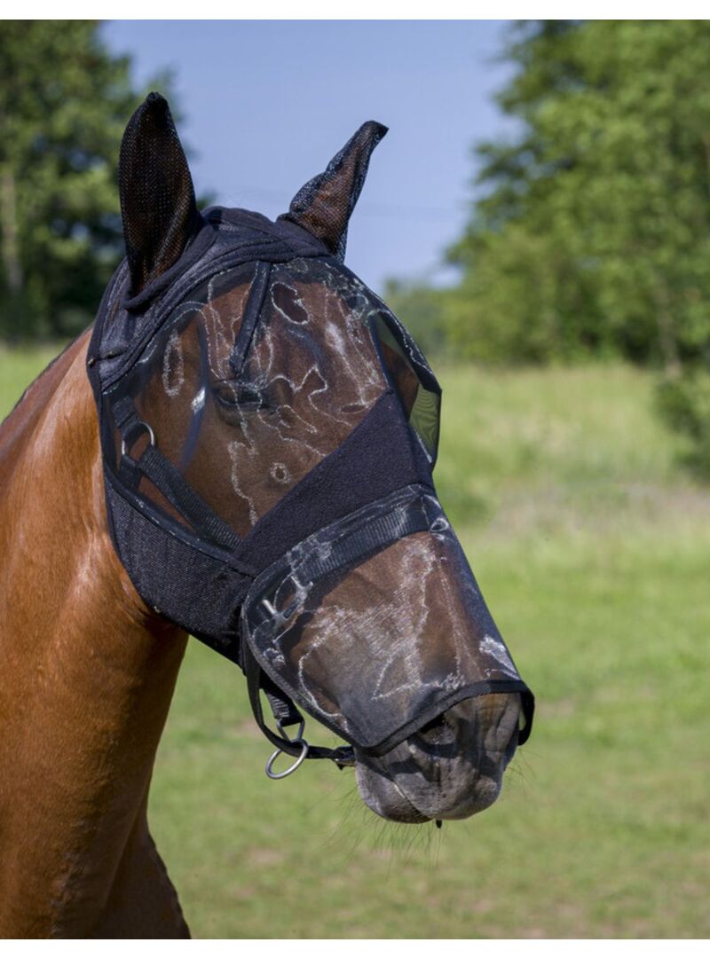 Máscara Antimoscas Equithème '2en1' Negro