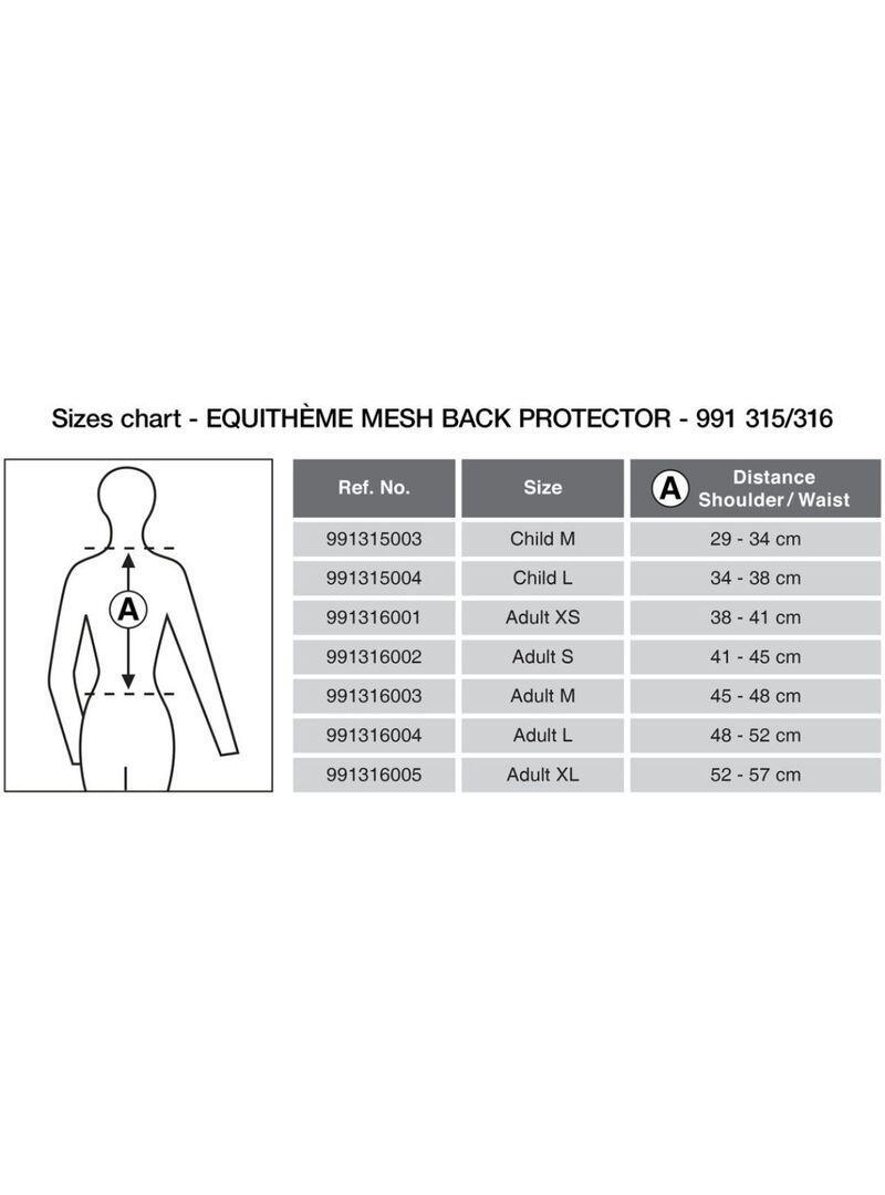 Protección Dorsal Equithème “Mesh” Adulto Negro 