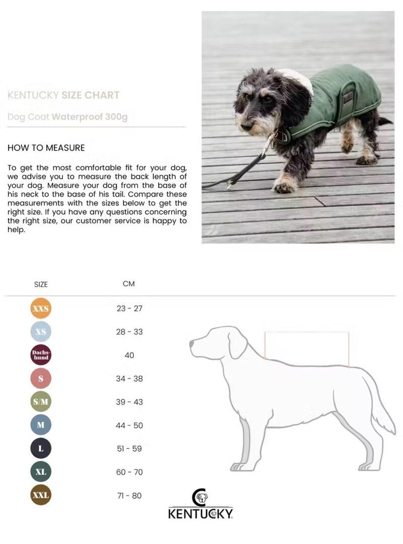 Abrigo para Perro Impermeable Kentucky 300gr Olive Green