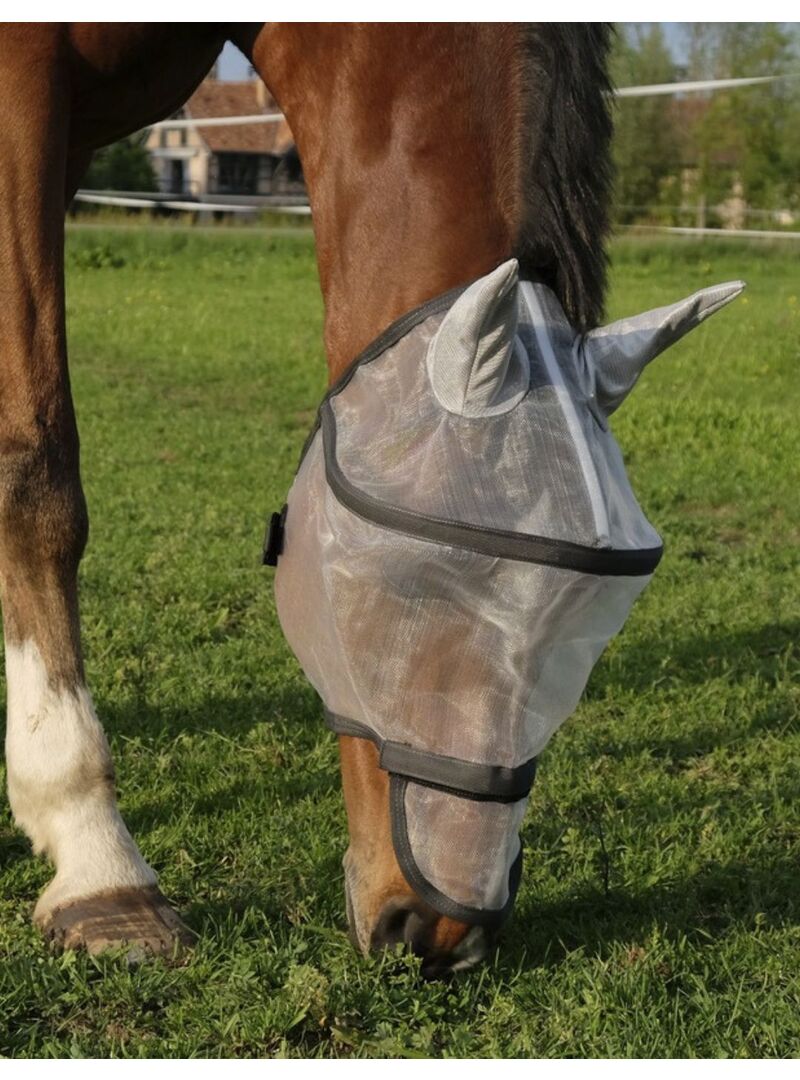 Máscara Antimoscas Equithème "Protec" Plateado