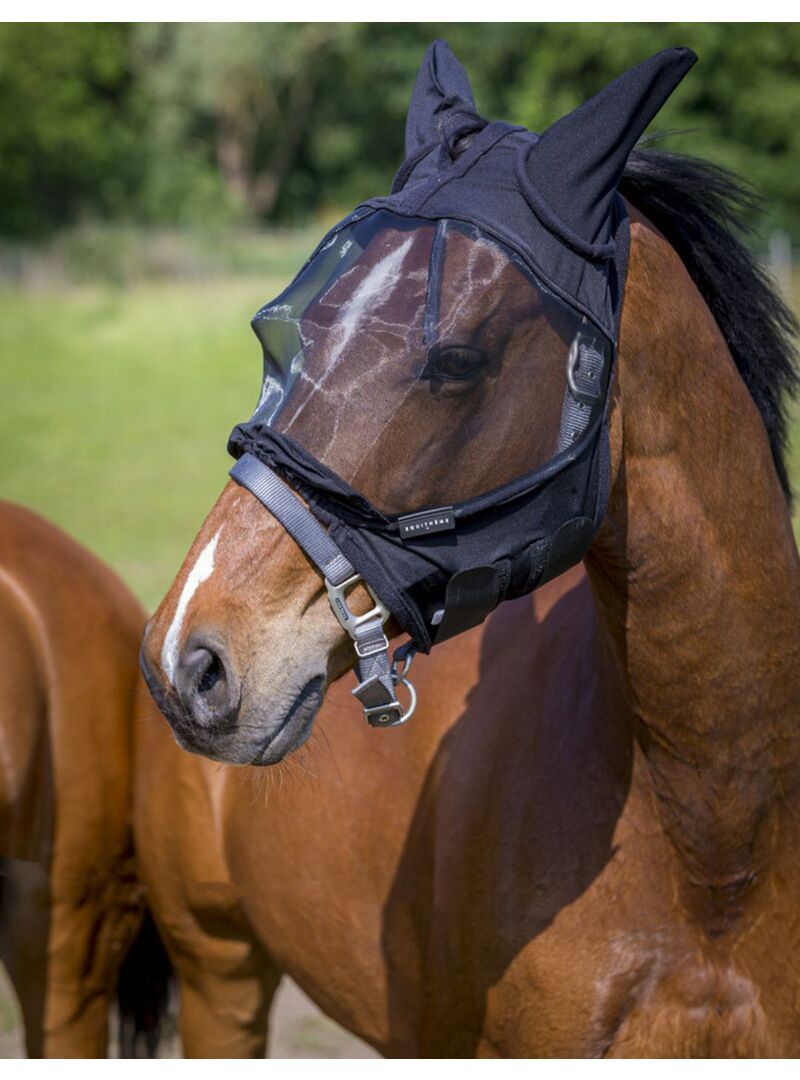 Máscara Antimoscas Equithème "Doux" Negro