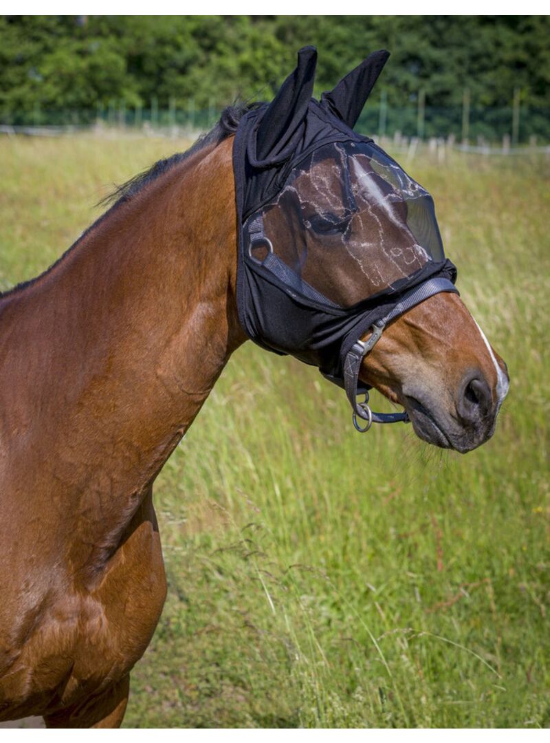 Máscara Antimoscas Equithème "Doux" Negro