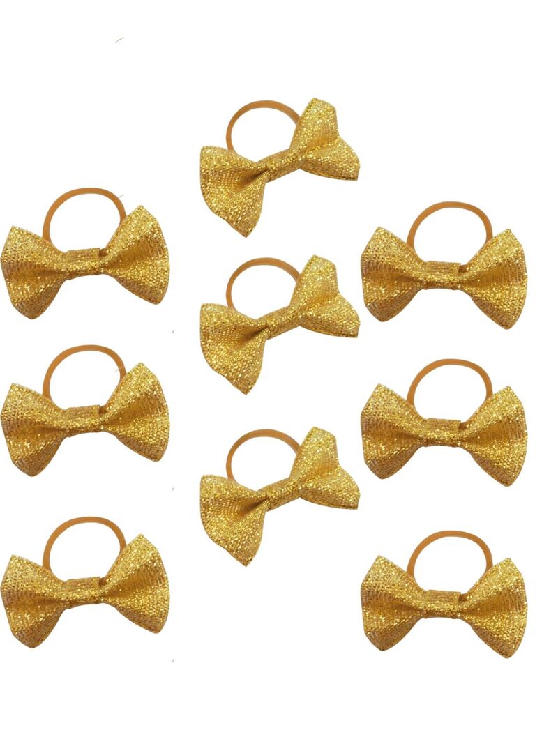 Gomas con lazos Equithème con purpurina Plateado