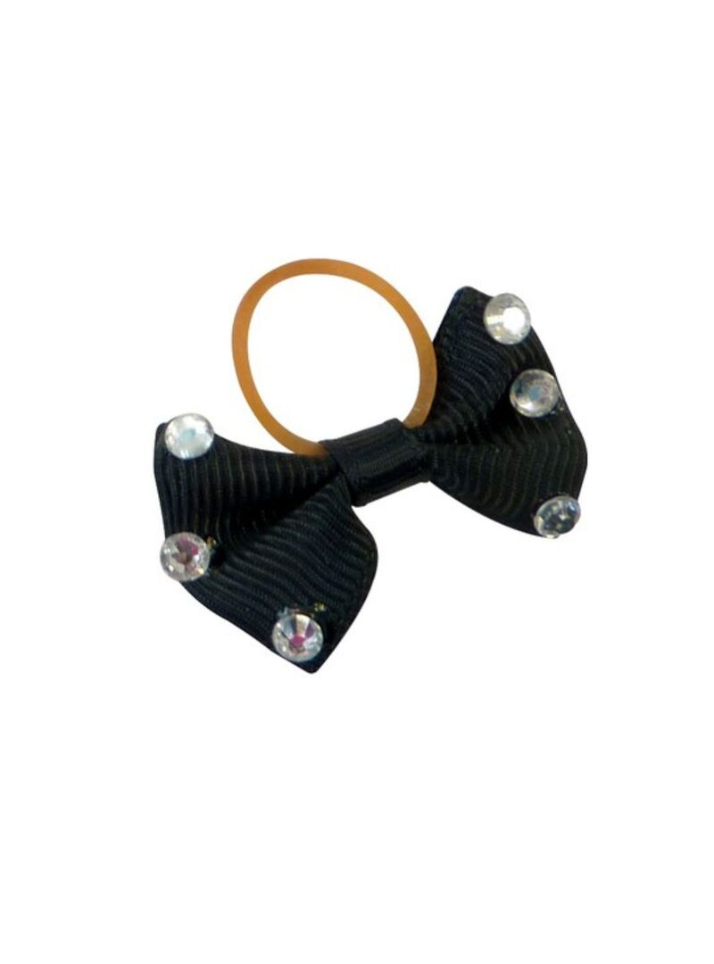 Gomas con lazos Equithème con cristalitos transparentes Blanco