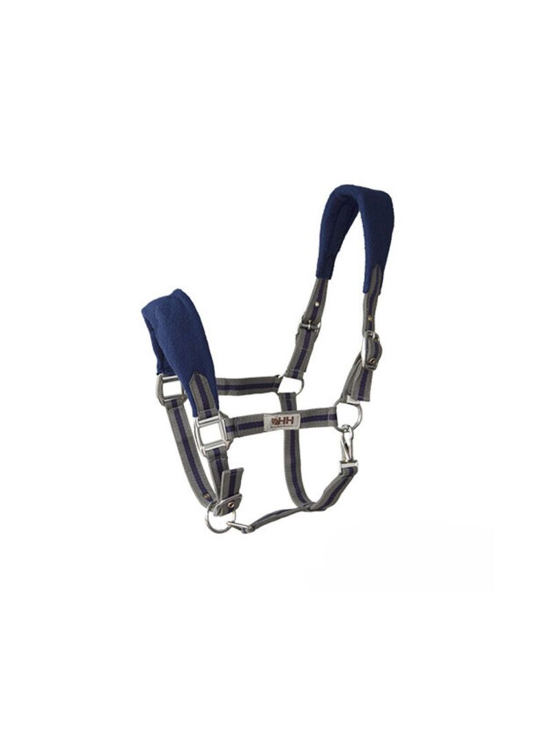 Cabezada Cuadra HH Nylon Doble Acolchada con Forro Rosa/Marrón