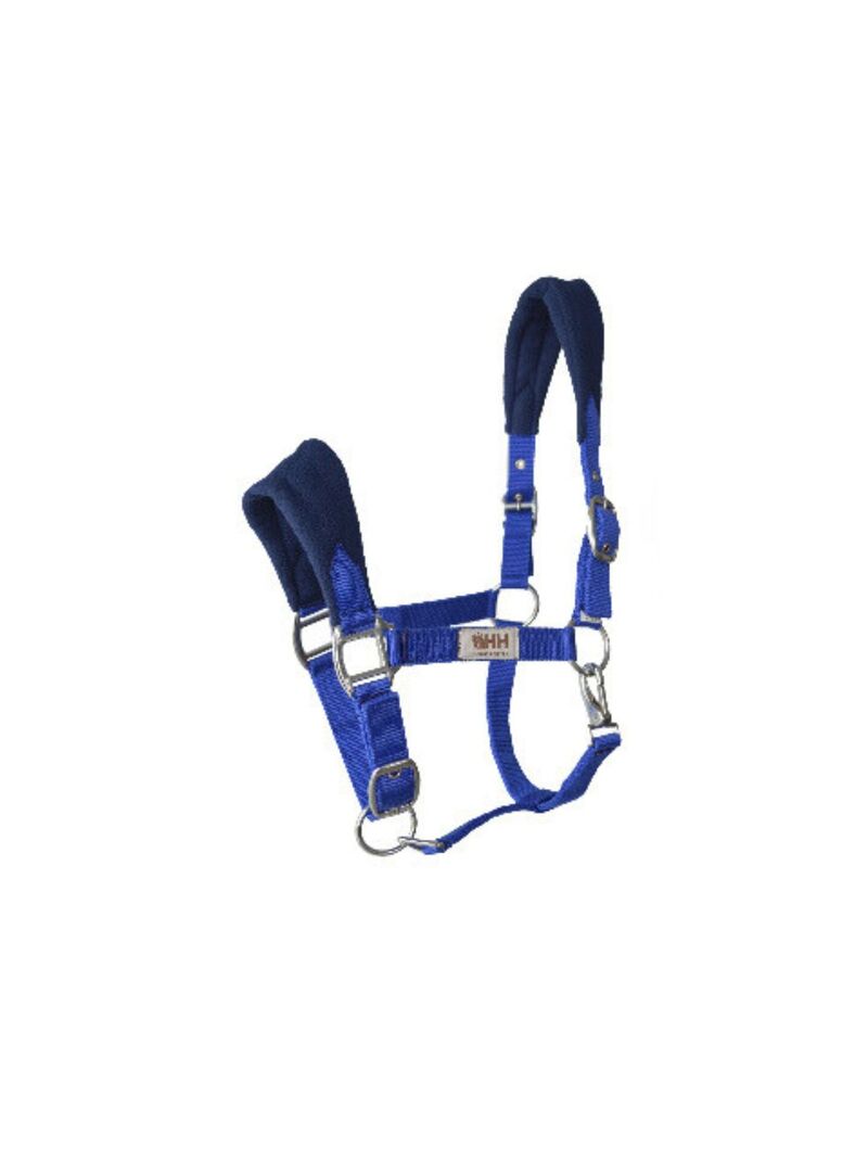 Cabezada Cuadra HH Nylon Doble Acolchada con Forro Rosa/Marrón