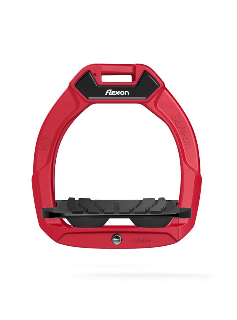Estribo Safe-On Junior Flex-on Grip Inclinado Rojo/Negro/Negro