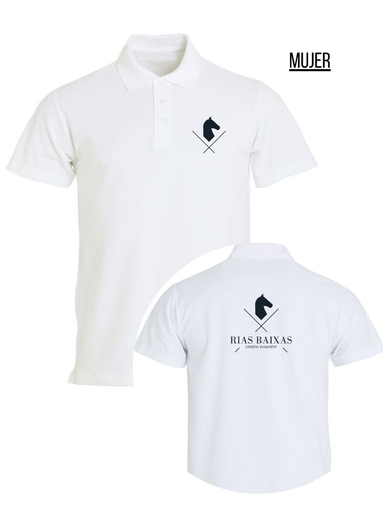 Polo Mujer con logo trasero Rías Baixas Blanco
