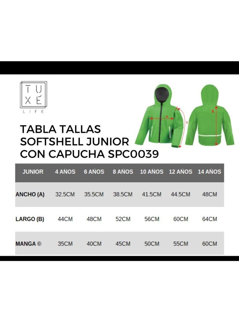 Chaqueta Softshell Junior con Capucha Cabalo Marchador Galego Negro