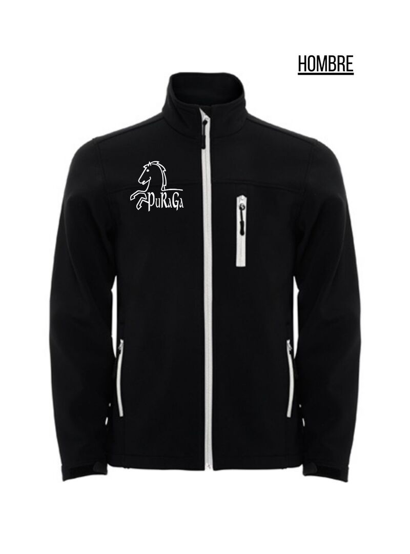 Chaqueta Softshell Hombre sin Capucha Puraga Negro