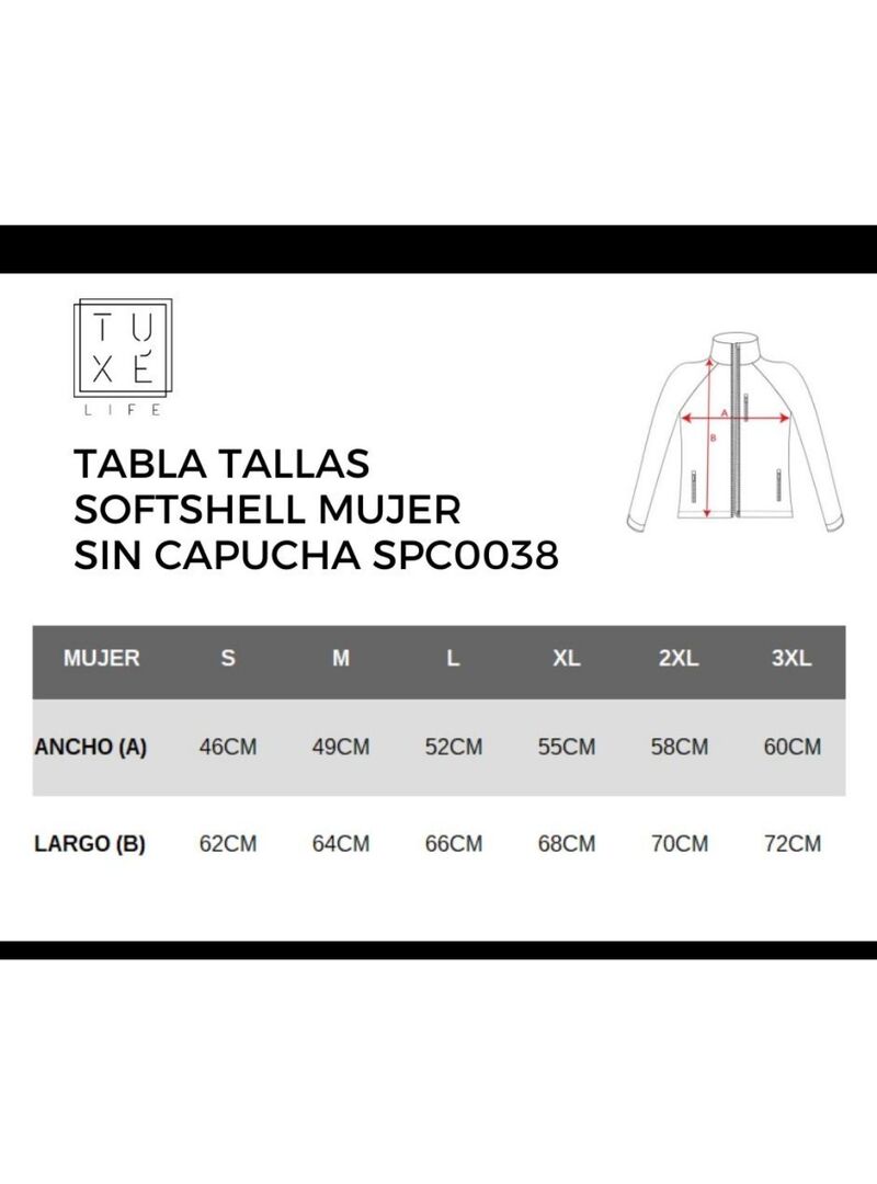 Chaqueta Softshell Mujer sin Capucha Puraga Negro