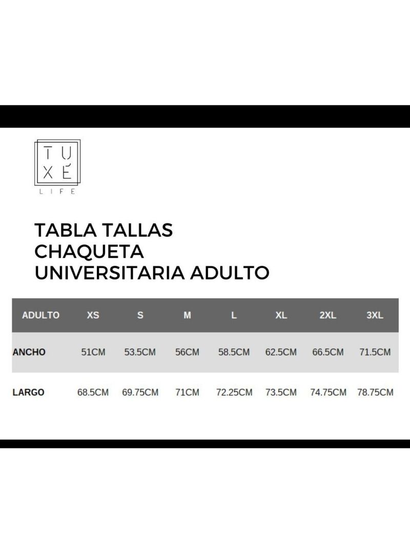 Chaqueta Universitaria Adulto San Cosme Negro