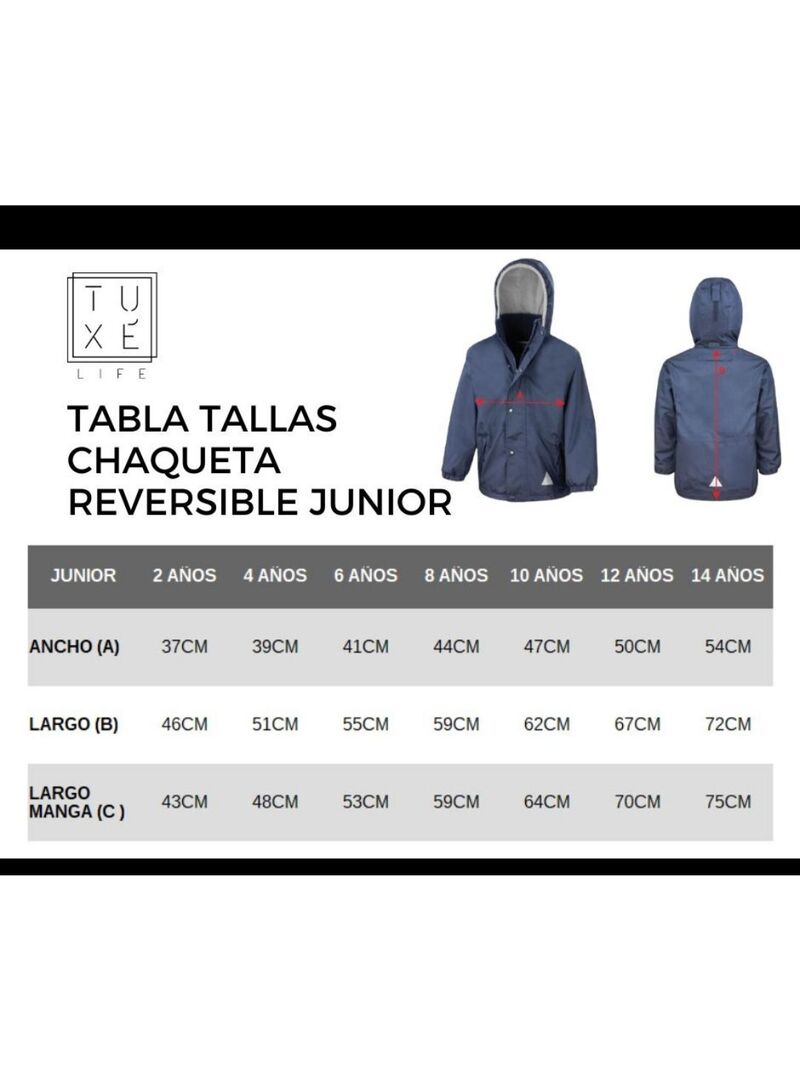 Chaqueta Reversible Junior San Cosme Negro/Gris