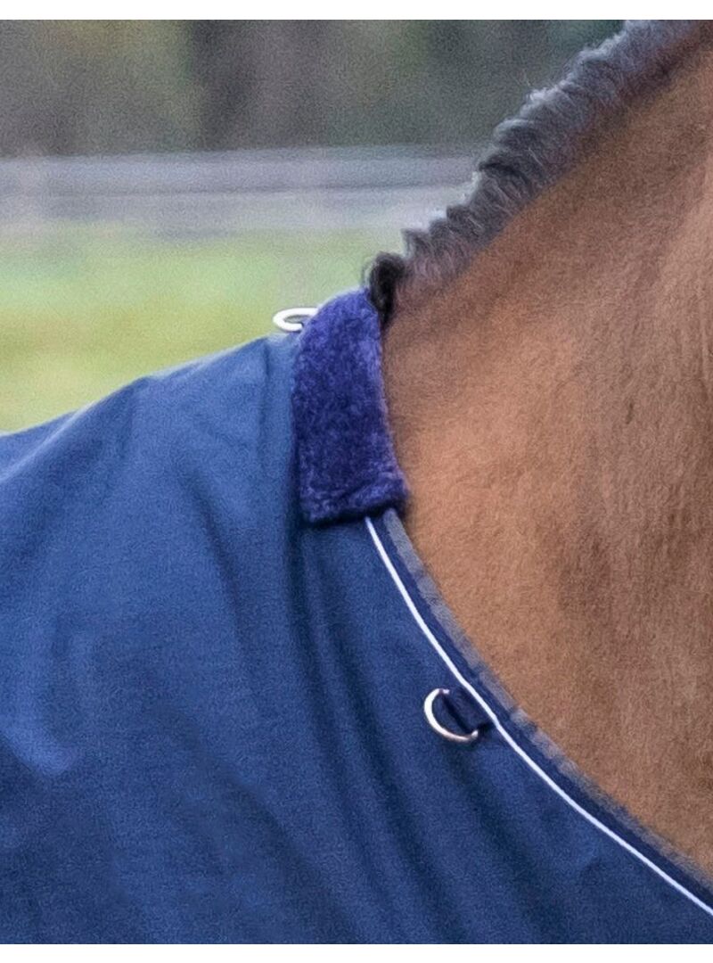 Manta de exterior impermeable Equithème 150 gr "Tyrex 600D" Marino/Gris