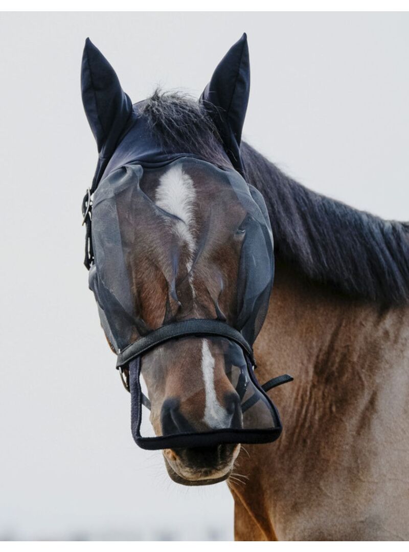 Cabezada de Cuadra + Máscara anti UV Equithème Negro