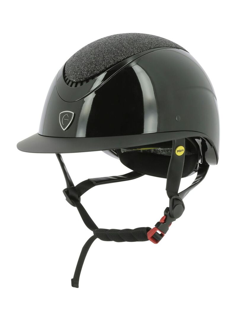 Casco Equithème “Wings” Lamé Negro Brillante