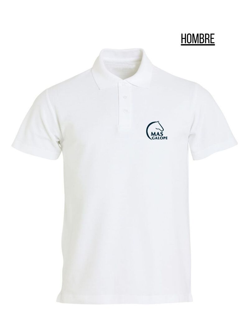 Polo Hombre Equitación MÁS GALOPE Blanco