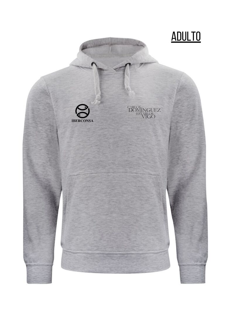 Sudadera con Capucha Adulto ESTABLOS VIGO Gris-Logo Negro