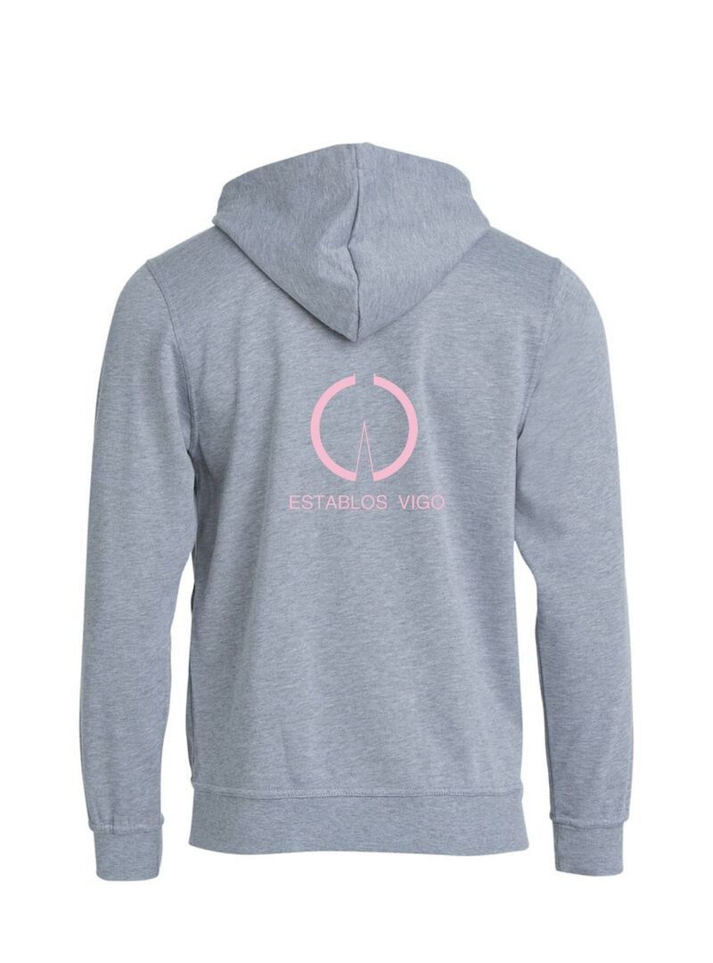 Sudadera con Capucha Junior ESTABLOS VIGO Gris-Logo Rosa