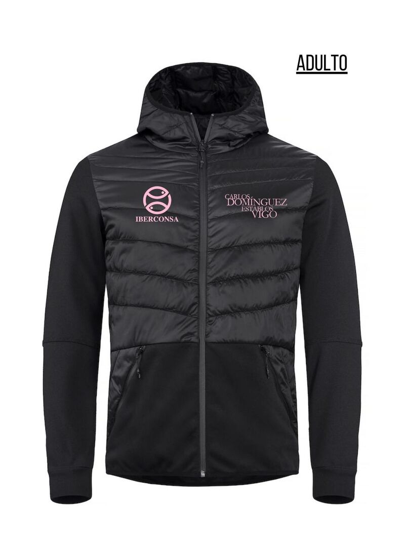 Chaqueta Adulto ESTABLOS VIGO Negro-Logo Rosa