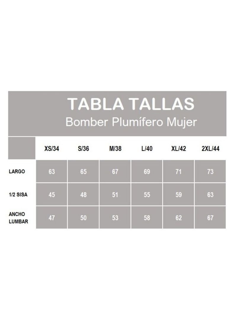 Bomber Plumífero Mujer PORCHES Gris