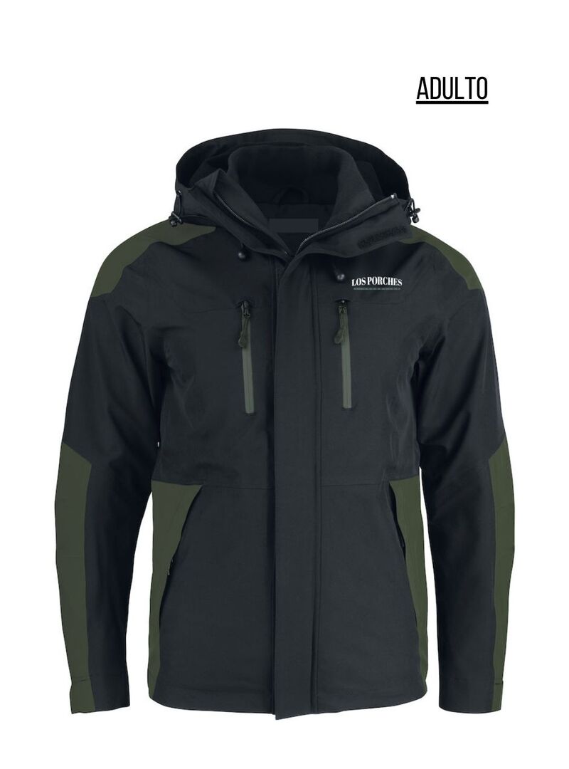 Chaqueta Trekking Adulto PORCHES Negra/Verde