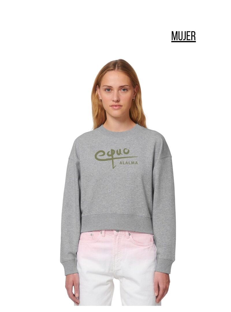 Sudadera Mujer Cuello Redondo EQUOALALMA Gris