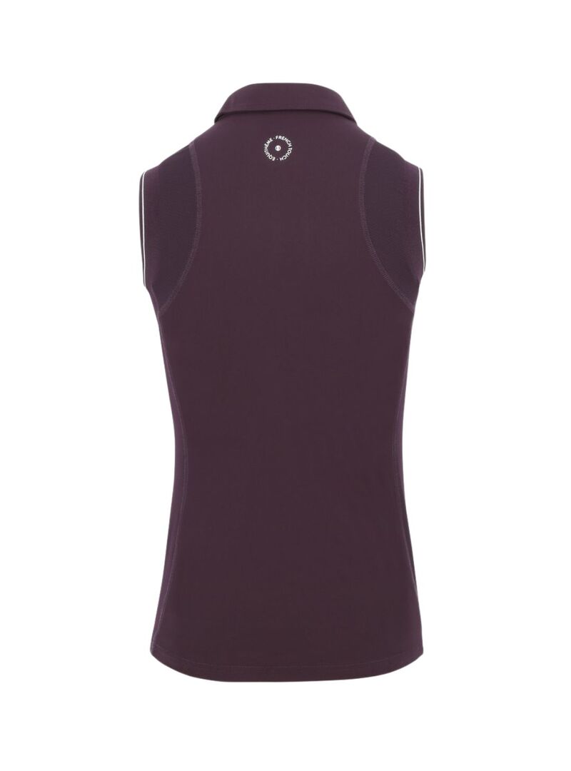 Polo Equithème sin mangas “Sarah” Mujer Ciruela