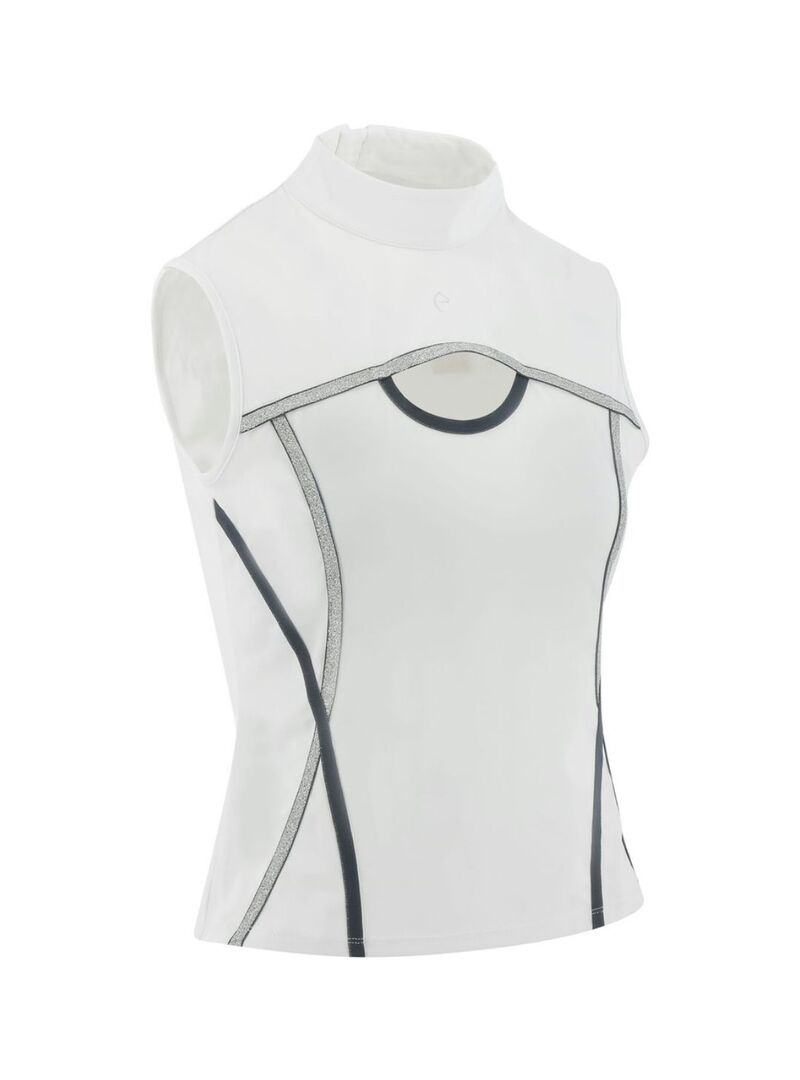 Polo Equithème “Puebla” Mujer Blanco/Gris