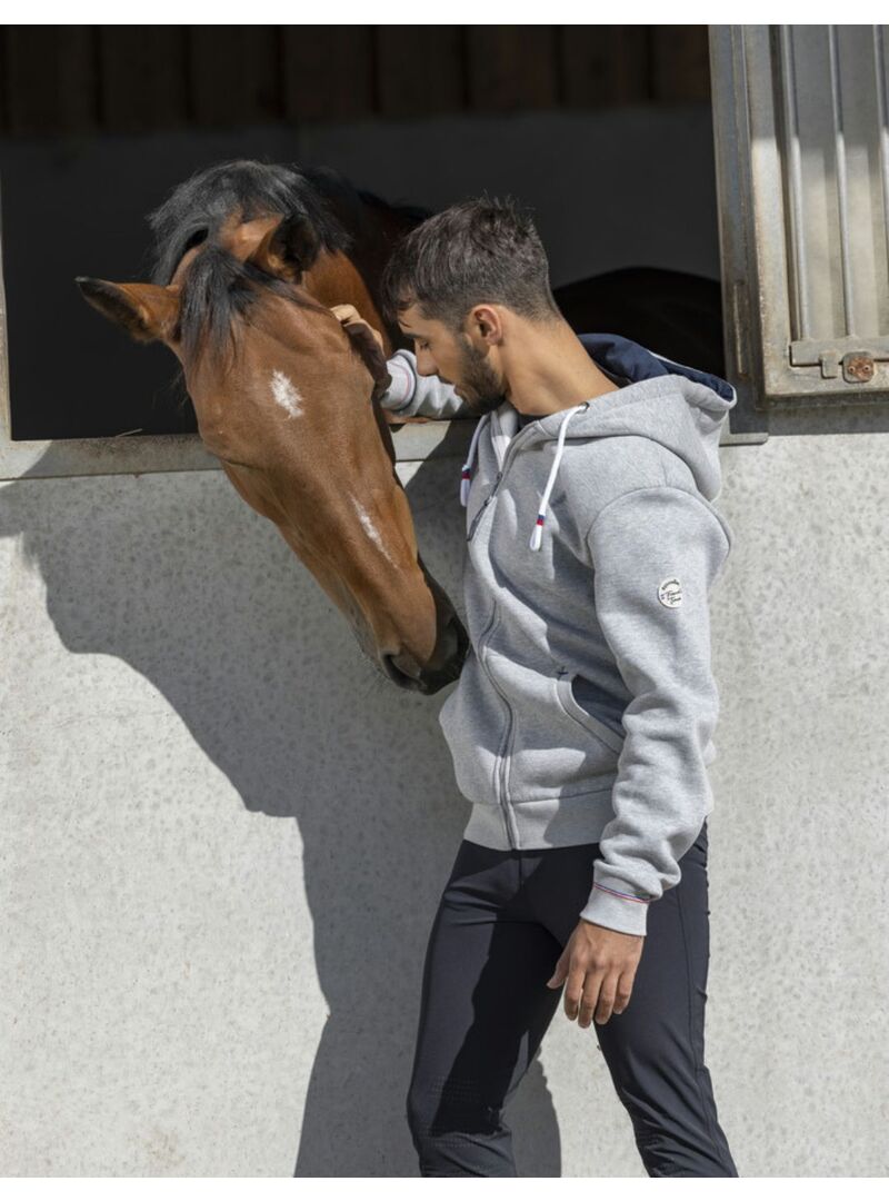 Sudadera con Cremallera Equithème “Nicolas” Gris Moteado