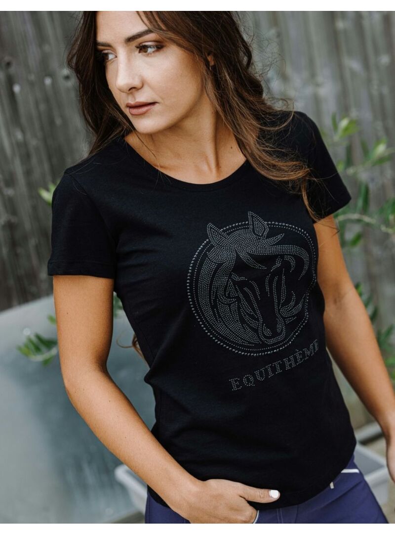 Camiseta Equithème “Magali” Mujer Negro