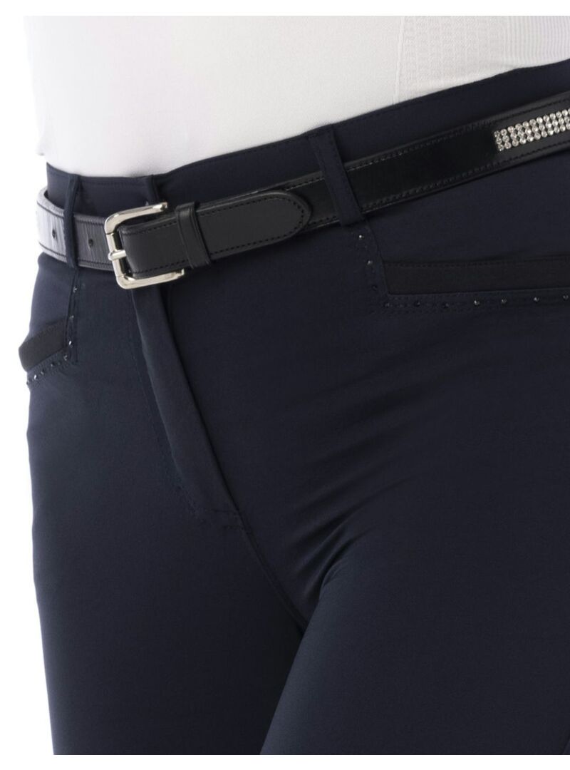 Pantalón Equithème “Safir” Mujer Marino/Negro