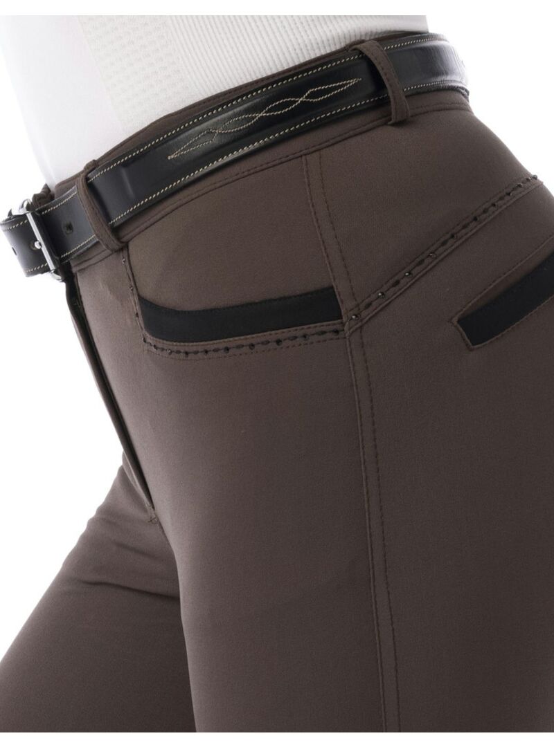Pantalón Equithème “Safir” Mujer Marrón/Negro