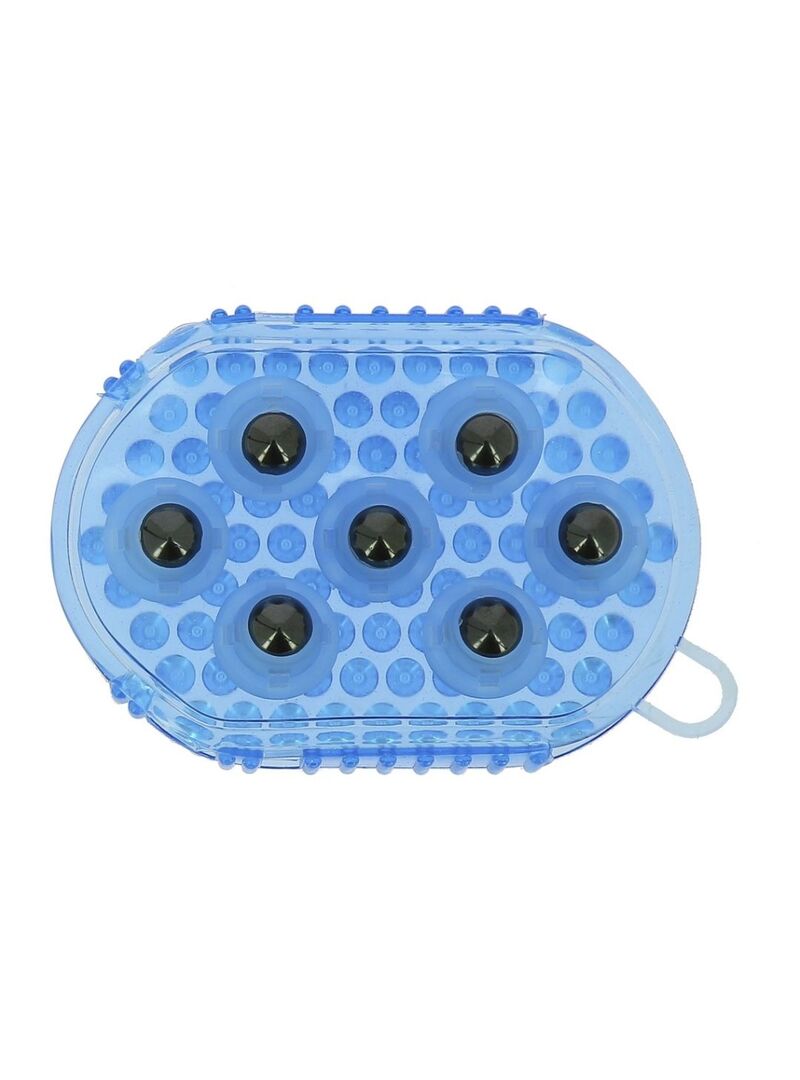 Guante Doble Cara Almohaza y Masaje Azul Celeste