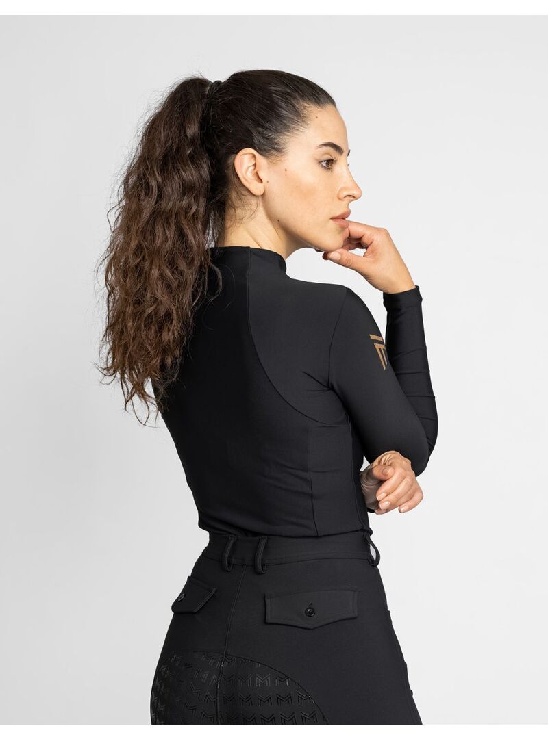 Base Layer Manga Larga Mujer Maximilian Negro/Dorado