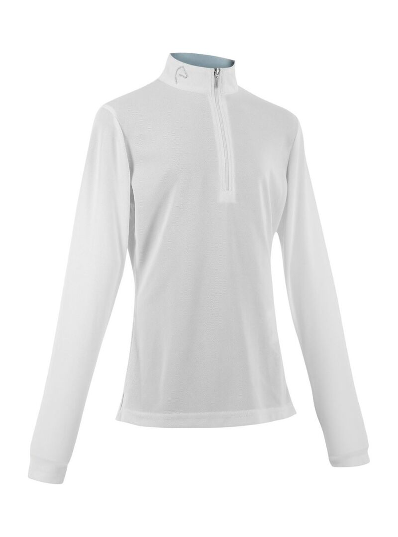Polo de Malla Equithème “Buffy” Niña Blanco