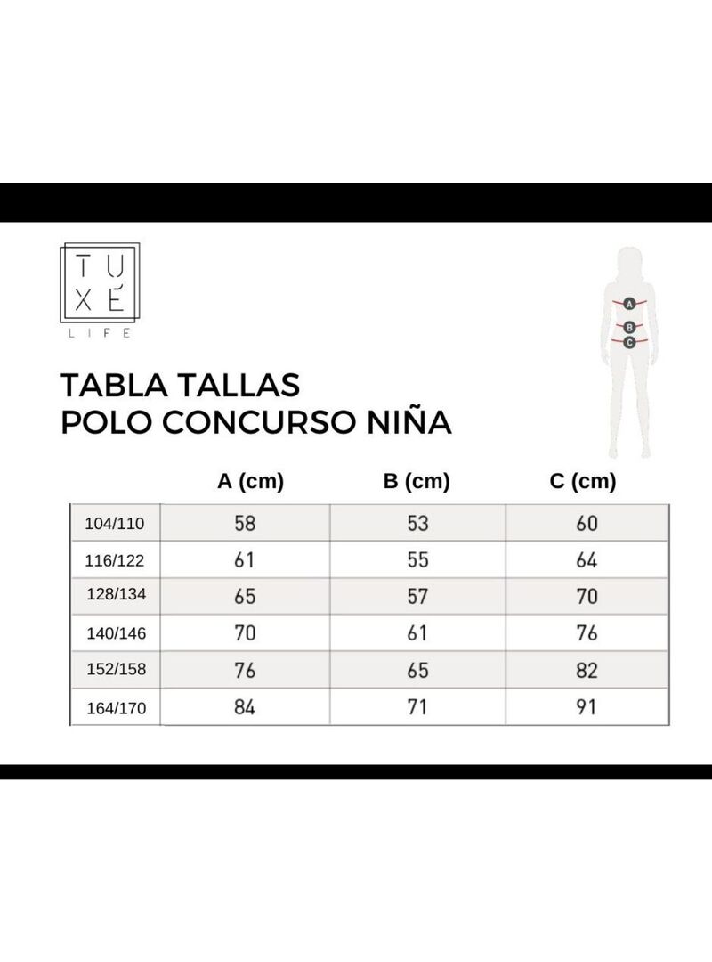 Polo  de Concurso Niña LAURA VIVO Blanco