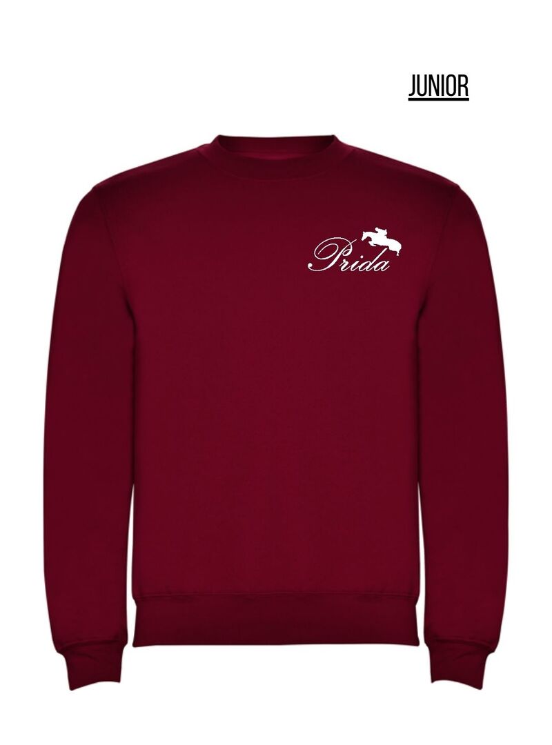 Sudadera clásica Junior cuello redondo PRIDA Granate