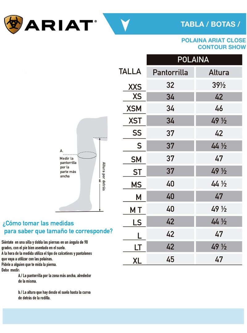 Polaina Ariat Close Contour Show (Par) Cognac